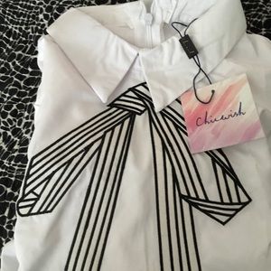 ChicWish Bow LongSleeve Blouse